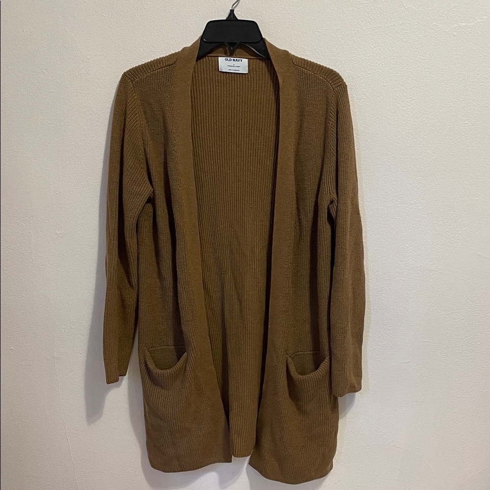 Old Navy Brown Open-Front Long Cardigan